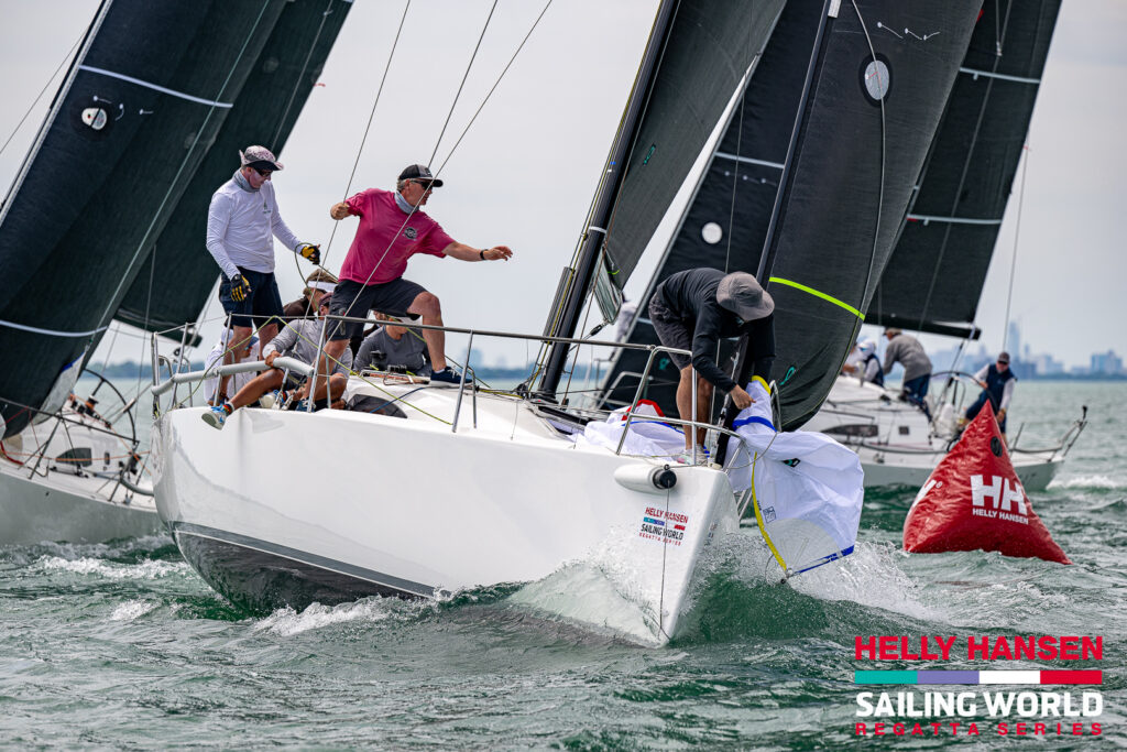 J/111 at the 2024 Helly Hansen Sailing World Regatta Series in Detroit.