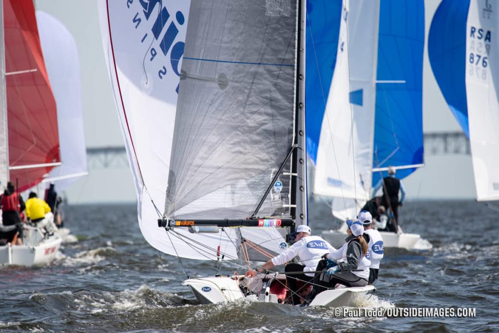 The wind was steady and the flood tide never stopped, which made the final day of racing at the Helly Hansen NOOD Regatta Annapolis all the more challenging.