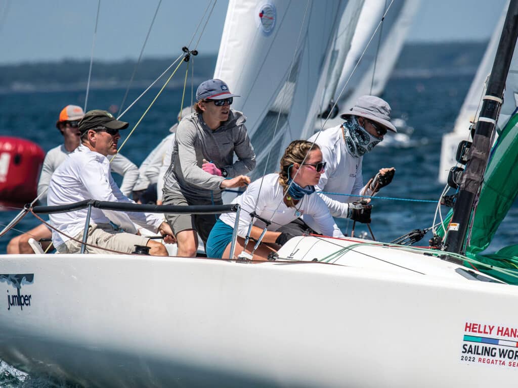 Boating crew during the 2022 Helly Hansen Sailing World Regatta Series