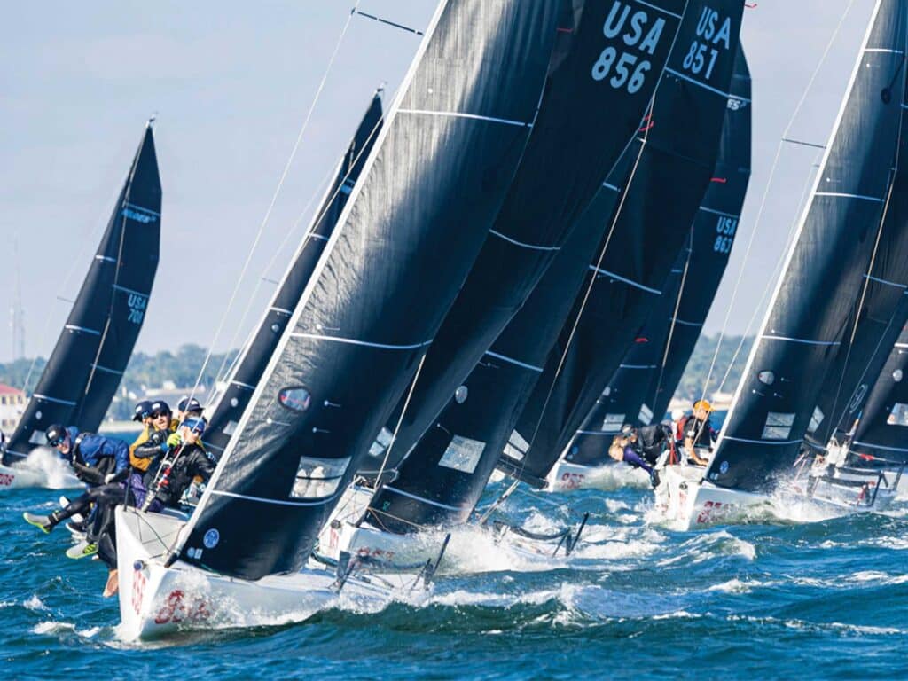 Sailboats racing in Pensacola Bay